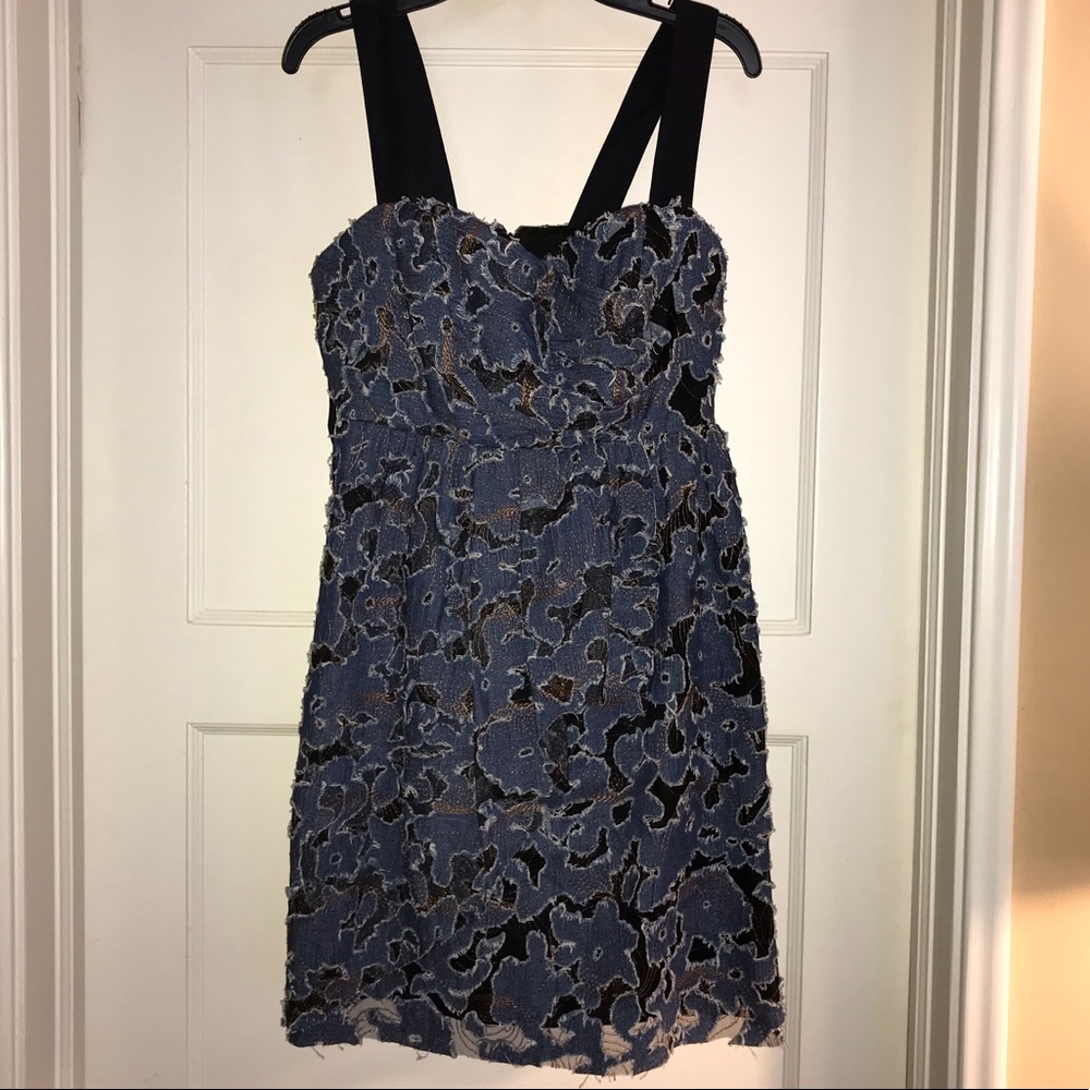 Voom By Joy Han Embellished Denim Cutout Dress S